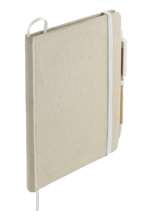 5" x 7" Organic Cotton Bound Notebook w/Pen - Natural | Bullet