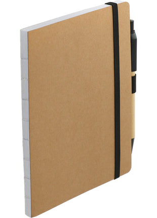 FSC® Recycled 5" x 7" Notebook and Pen Set - Natural | Bullet