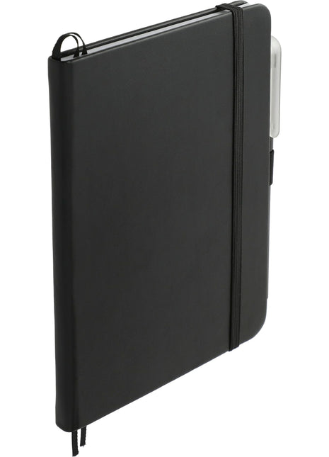 5" x 7" Recycled Bulleting Bound Notebook w Pen - Black | Bullet