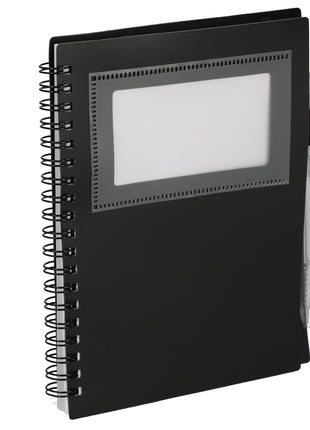FSC® Recycled 5" x 7" Star Spiral Notebook with Pe - Black | Bullet