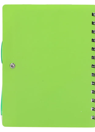 5" x 7" Recycled Dual Pocket Spiral Notebook w Pen
