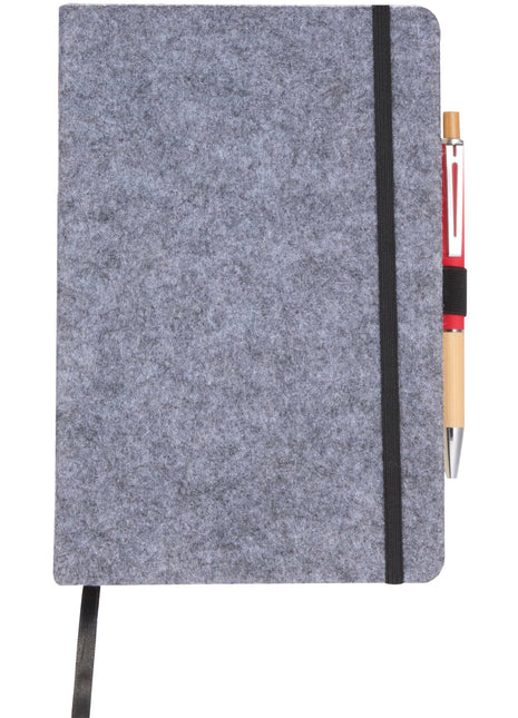 THE GOODS™ 8" x 5.5" Recycled Felt Bound Notebook - Charcoal | The Goods