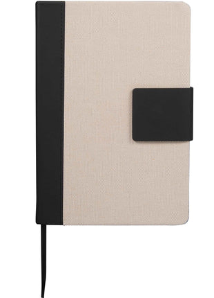 5.5" x 8.5" FSC® Recycled Canvas Bound Notebook - Beige | PromoEO