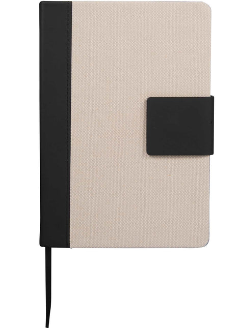 5.5" x 8.5" FSC® Recycled Canvas Bound Notebook - Beige | PromoEO