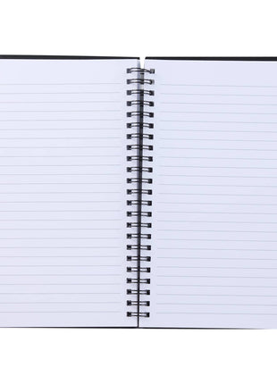5.5" x 8.5" Spiral Notebook with Clear Pocket - Black | PromoEO