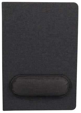 5.5" x 8.5" FSC® Recycled Mouse Pad Bound Notebook - Black | PromoEO