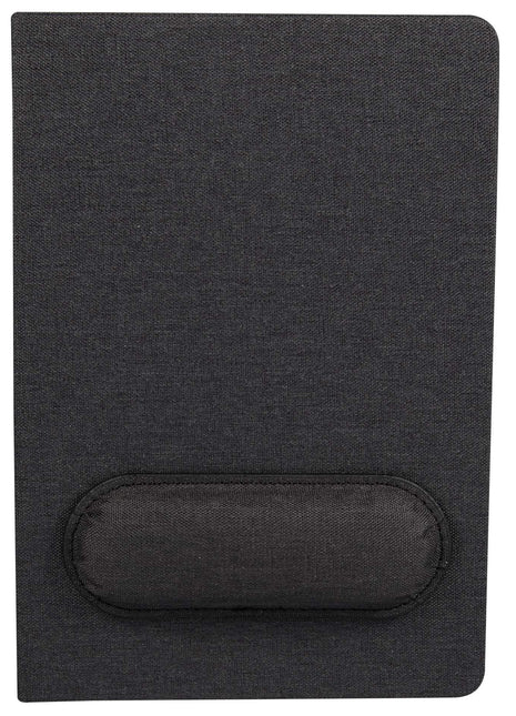 5.5" x 8.5" FSC® Recycled Mouse Pad Bound Notebook - Black | PromoEO
