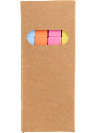 4-Piece Square Recycled Highlighter Set - Natural | PromoEO