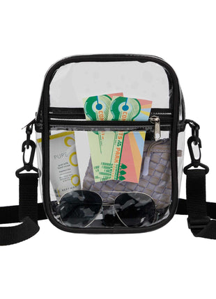 Clear Crossbody Tote - Black | PromoEO