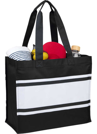 Varsity Box Tote - Black | PromoEO
