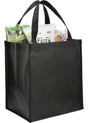 Double Laminated Wipeable Grocery Tote - Black | PromoEO