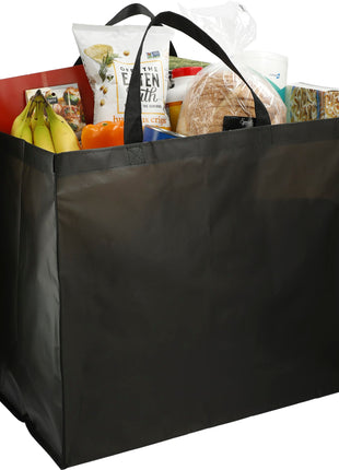 Double Laminated Wipeable Jumbo Tote - Black | PromoEO