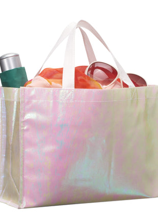 Iridescent Non-Woven Shopper Tote - Iridescent | PromoEO