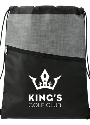Cross Weave Zippered Drawstring Bag