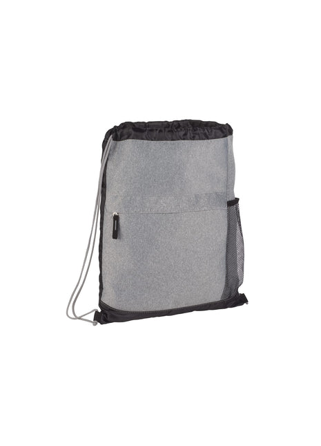 Heather Melange Drawstring Bag - Graphite | PromoEO