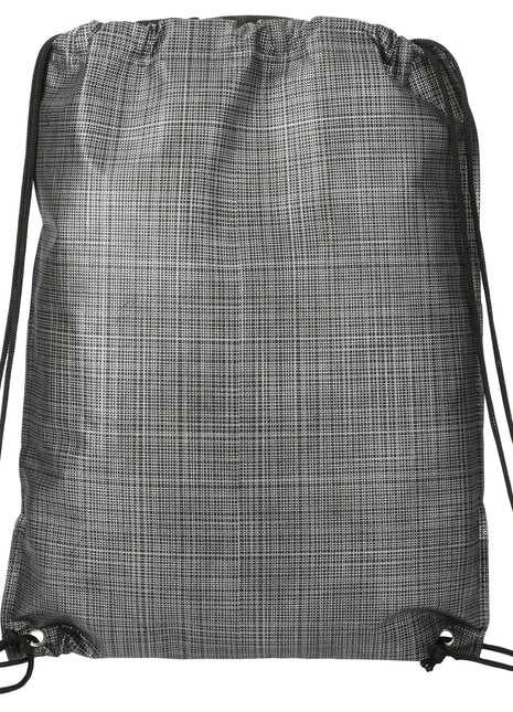 Crossweave Heat Sealed Drawstring Bag - Black | PromoEO