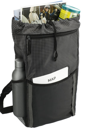 Grid 14L Drawstring Backpack - Black | PromoEO