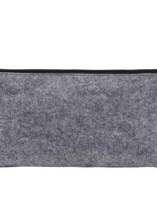 THE GOODS™ Recycled Felt Zippered Pouch - Charcoal | The Goods