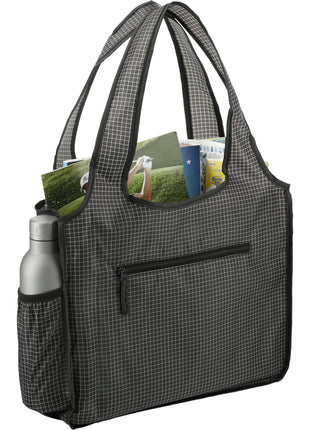 Grid Bungalow Tote - Black | PromoEO