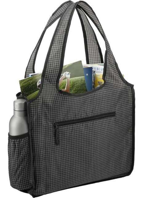 Grid Bungalow Tote - Black | PromoEO