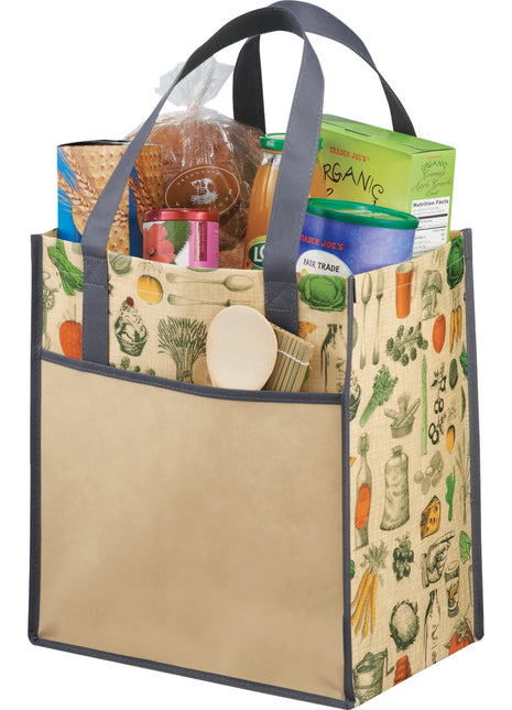 Big Grocery Vintage Laminated Non-Woven Tote - Natural | PromoEO