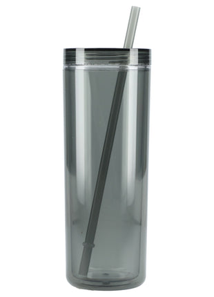 Chroma Recycled Acrylic Straw Tumbler 16oz - Black | PromoEO