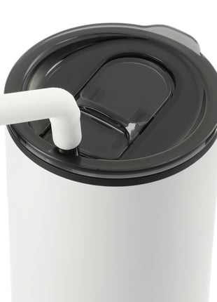 Lagom 16oz Tumbler w/ SS Straw - White | PromoEO