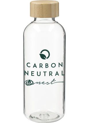 Sona 22oz RPET Bottle w/ FSC® 100% Bamboo lid - Clear | PromoEO