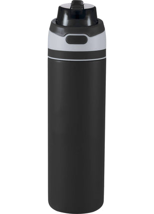 Elvin 28oz Recycled Stainless Flip Straw Bottle - Black | PromoEO