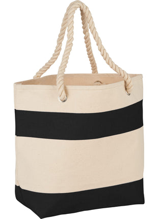 Rope Handle 16oz Cotton Canvas Tote - Black | PromoEO