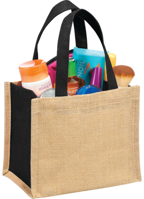 Mini Jute Gift Tote - Black | PromoEO