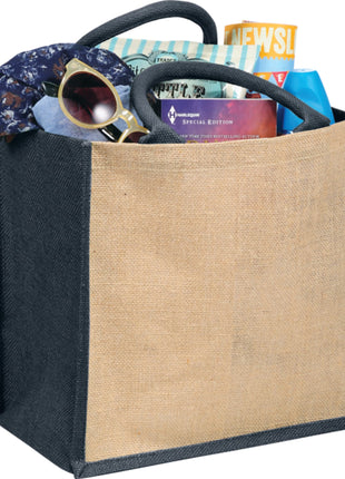 Medium Jute Gift Tote - Navy | PromoEO