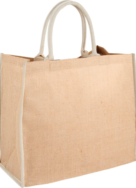 Large Jute Tote - Cream | PromoEO