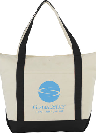 Classic 12oz Cotton Canvas Zippered Boat Tote