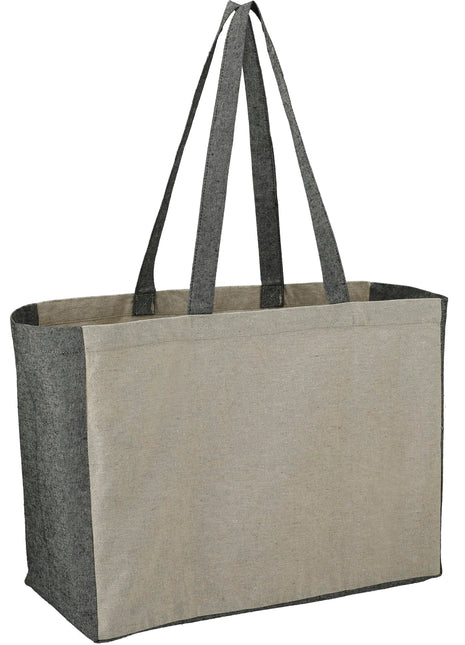 Recycled Cotton Contrast Side Shopper Tote - Natural | PromoEO