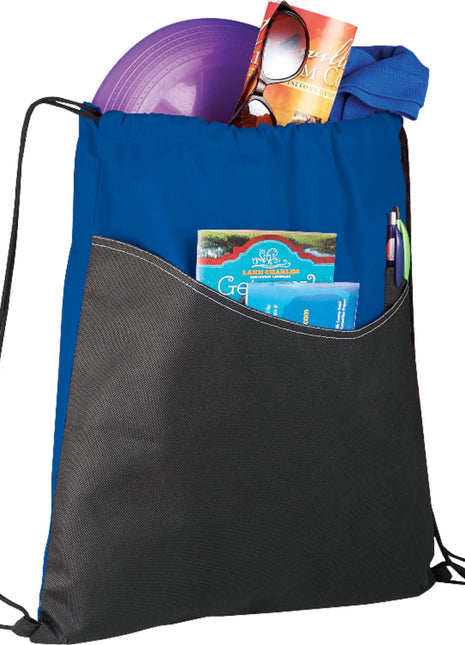 Rivers Non-Woven Drawstring Bag - Royal | PromoEO