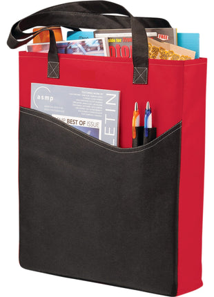 Rivers Pocket Non-Woven Convention Tote - Green with Black Trim | PromoEO