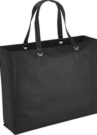 Oak Non-Woven Shopper Tote - Black | PromoEO