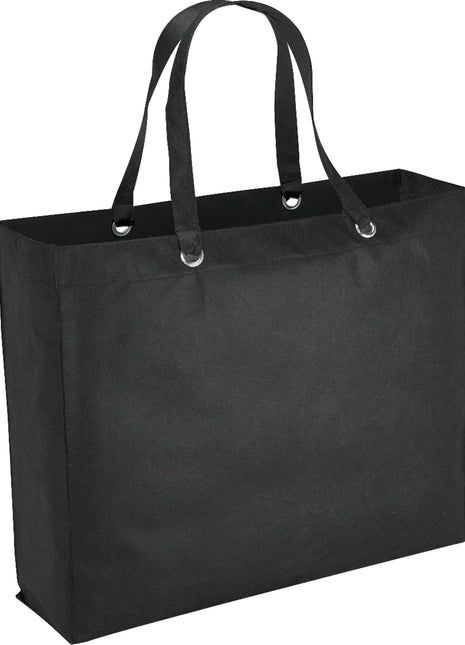 Oak Non-Woven Shopper Tote - Black | PromoEO
