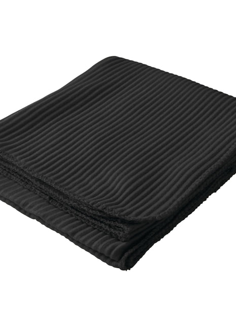 Ribbed Fleece Blanket - Black | PromoEO