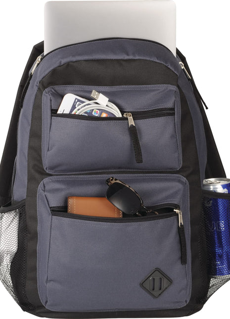 Double Pocket Backpack - Charcoal | PromoEO