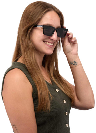 Ashley Recycled Square Sunglasses - Black | PromoEO