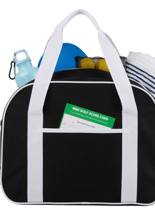 Varsity Sport Duffle Bag - Black | PromoEO