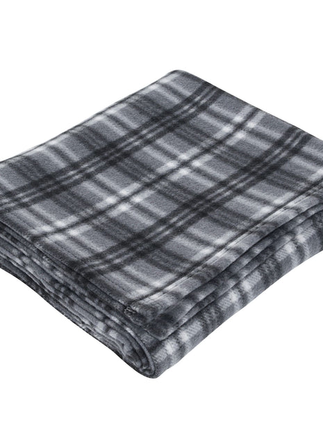 Plaid Fleece Blanket - Black | PromoEO