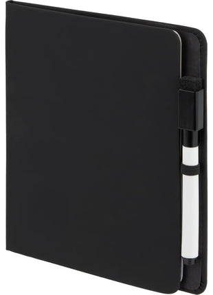 Recycled PU White Board & Sticky Notes Pad - Black | PromoEO