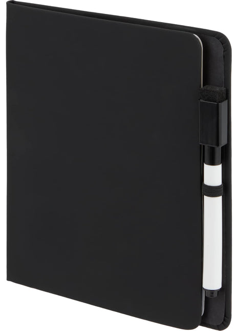 Recycled PU White Board & Sticky Notes Pad - Black | PromoEO