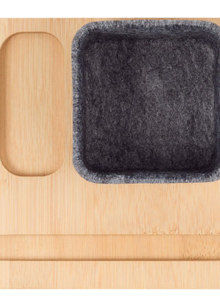 Recycled Felt & Bamboo Pen Holder - Natural | PromoEO
