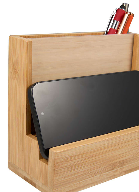 FSC® 100% Bamboo Photo Frame Desktop Organizer