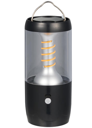 Recycled Spiral Filament 80 Lumens Lantern - Black | PromoEO