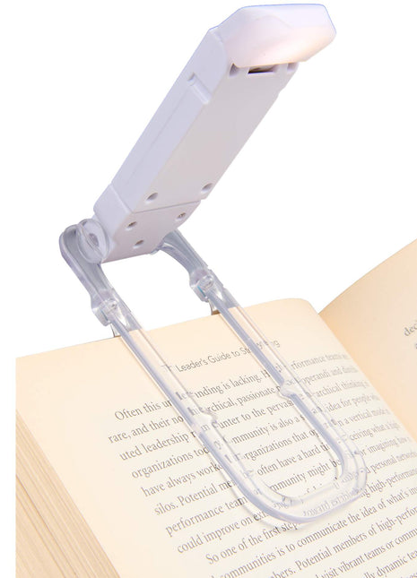 Recycled Rechargeable Book Light - White | PromoEO